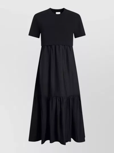 Patou Poplin Volume Midi Dress Crew Neck