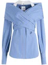 Patou Crossbanded Bluse In Recycled Nylon In Blue
