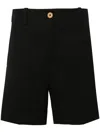 Patou Pressed-crease High-waist Tailored Shorts In Black