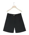 Patou Pressed-crease High-waist Tailored Shorts In Black