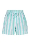 Patou Printed Cotton Shorts In Blue
