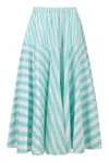 Patou Women's Printed Cotton Skirt In Blue