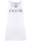 Patou Ribbed Sleeveless Cotton Tank With Round Neckline