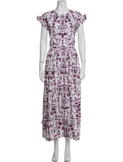 Pre-owned Patou Printed Long Dress In Purple