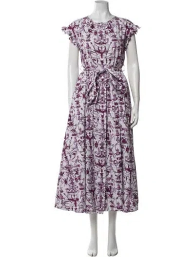 Pre-owned Patou Printed Long Dress In White