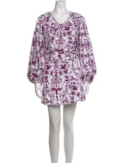 Pre-owned Patou Printed Mini Dress In Purple