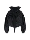 Patou Sleeveless Drawstring Neck Cropped Top In Black  