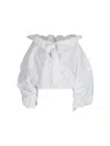 Patou Regular Fit Top With Puff Sleeves In White