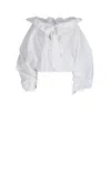 Patou Regular Fit Top With Puff Sleeves In White