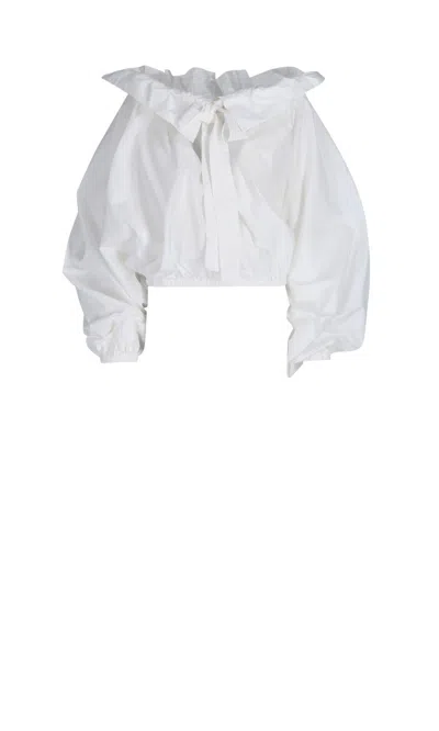 Patou Puff Sleeve Top In White