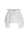 Patou Regular Fit Top With Puff Sleeves In White