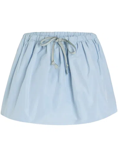 Patou Puffy Faille Mini Skirt In Blue