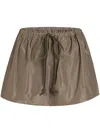 Patou Puffy Faille Mini Skirt In Brown