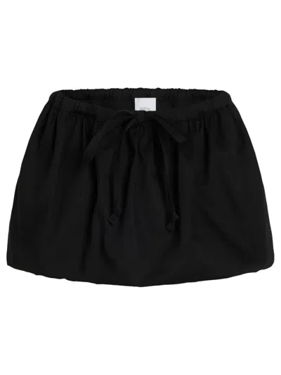 Patou Puffy Gabardine Mini Skirt In Black