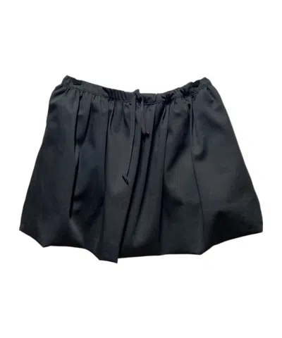 Patou Puffy Mini Skirt In Organic Cotton Gabardine In Blue