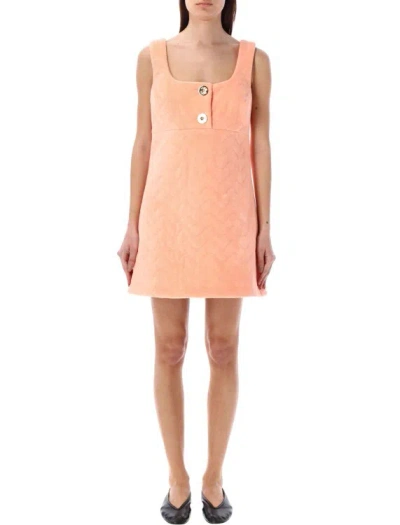 Patou Mini Dress Toweling Cotton In Orange