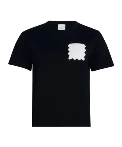 Patou Quilted Pocket T-shirt In Organic Cotton In Black