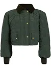 Patou Cropped Quilted Bomber Jacket In Grün