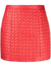 Patou Quilted Shell Miniskirt In Red