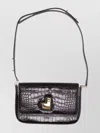 Patou Rectangular Crocodile Texture Shoulder Bag
