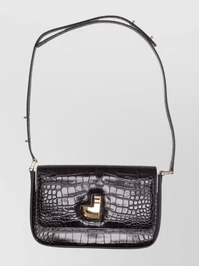 Patou Rectangular Crocodile Texture Shoulder Bag
