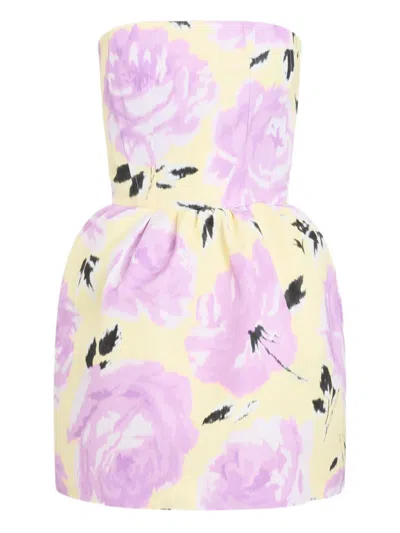 Patou Recycled Faille Bustier Minidress In Pink