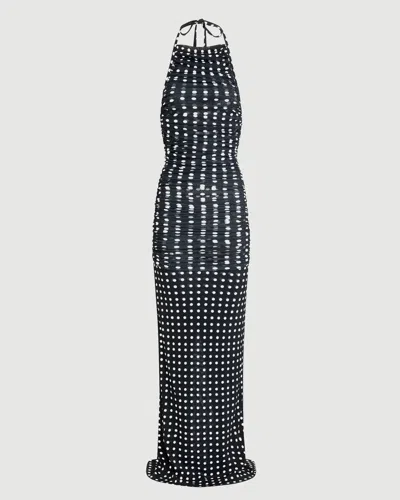 Patou Recycled Nylon Long Draped Dress In Blue