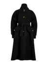Patou Ribbed-collar Tied-waist Coat In Black