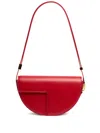 Patou Leather Shoulder Bag Adjustable Strap In Red