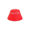 Patou Logo-embroidered Quilted Bucket Hat In Red