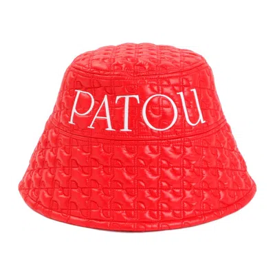 PATOU RED SKI SLOPE BUCKET HAT
