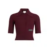Patou Logo-patch Polo Top In Brown