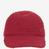 Patou Red Textured Tweed Baseball Cap In Red