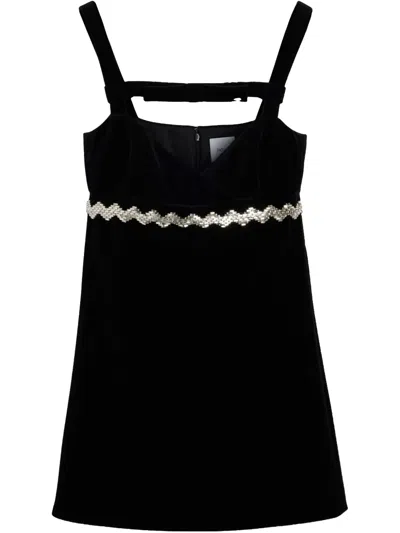 Patou Rhinestone-embellished Dress In Black