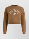 Patou Ribbed Hem Cropped Knitwear In Brown