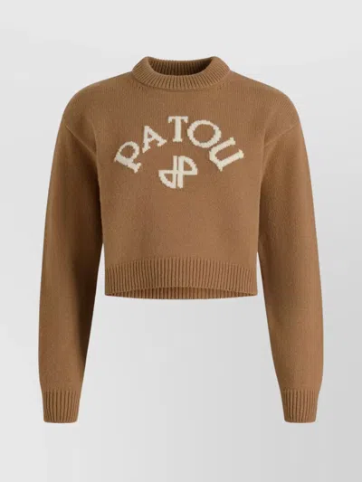 PATOU RIBBED HEM CROPPED KNITWEAR