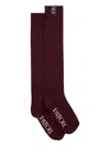 Patou Ribbed Knee-high Socks In Burgundy