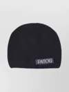 Patou Ribbed Knit Beanie Hat In Black