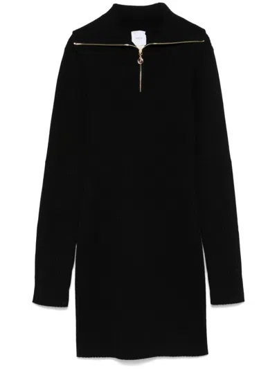 Patou Ribbed-knit Mini Dress In Black