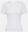 Patou Ribbed-knit T-shirt In White