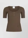 Patou Scoop-neck Ribbed Knit Top