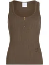 Patou Brown Scoop-neck Ribbed Tank Top In Brown