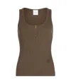 Patou Brown Scoop-neck Ribbed Tank Top In Brown
