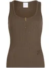 Patou Brown Scoop-neck Ribbed Tank Top In Brown