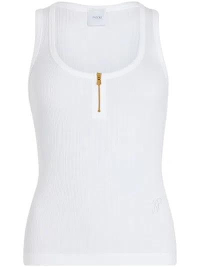 PATOU SCOOP-NECK RIBBED TANK TOP