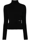 Patou Ribbed Roll-neck Sweater In Black