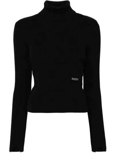PATOU RIBBED ROLL-NECK SWEATER