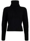 Patou Roll-neck Wool Jumper In Black