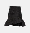 Patou High Waist Ruffled Mini Skirt In Black