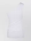Patou Ruched One-shoulder Fitted Top In White